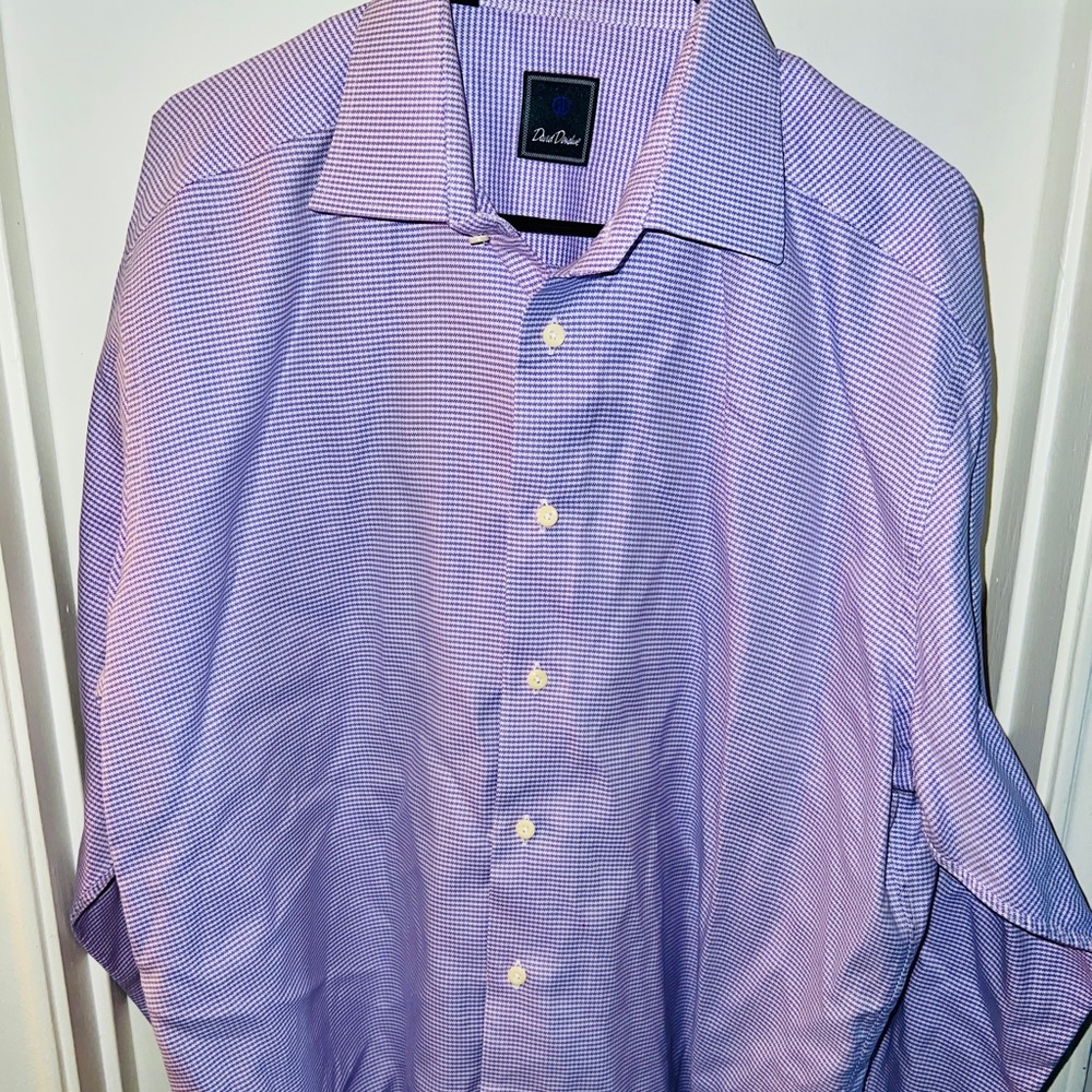 David Donahue long sleeve Size 17 1/2. 34 35 regular fit. Lilac lavender color.